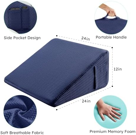 Bedluxe Wedge Pillow, 12 inch Bed Wedge Pillow - Image 5