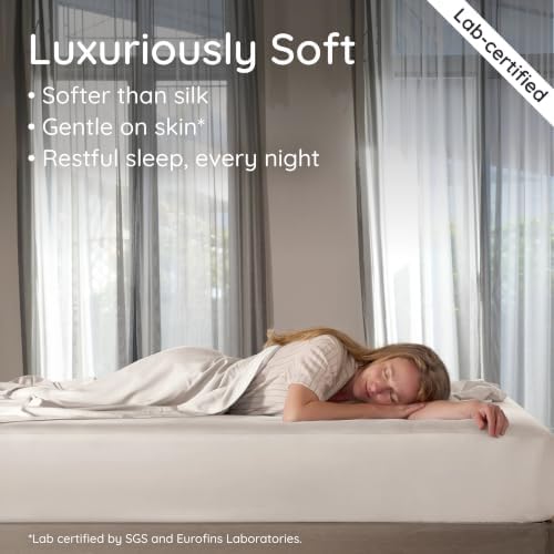 Bambaw 100% Viscose Derived from Bamboo Fitted Sheet Queen Size, Cooling Fitted - Image 5