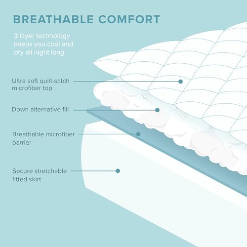 Bare Home Quilted Fitted Mattress Pad - Image 3