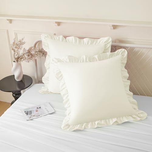 KKJIAF 2 Pack Ruffle Pillow Cases 20x20 Inches by KKJIAF