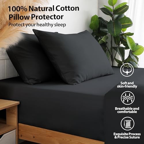 100% Cotton Zippered Pillow Protectors Queen Size - Image 3