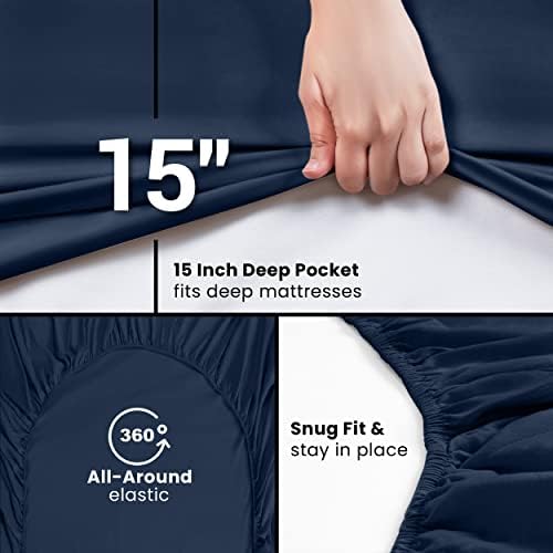 Pack of 2 Twin Fitted Sheet, Fits Up to 15 Inch Deep Pocket - Image 6