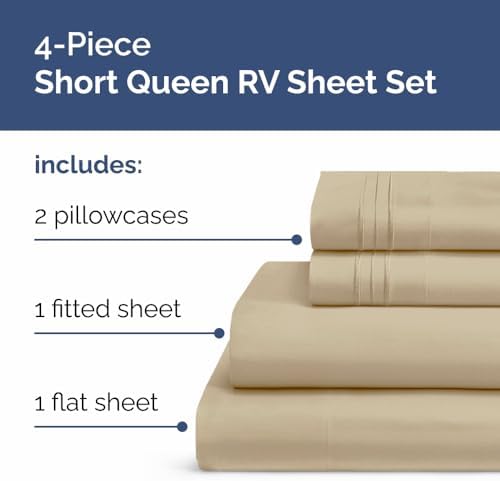 Short Queen Size 4 Piece Bed Sheet Set - Image 2