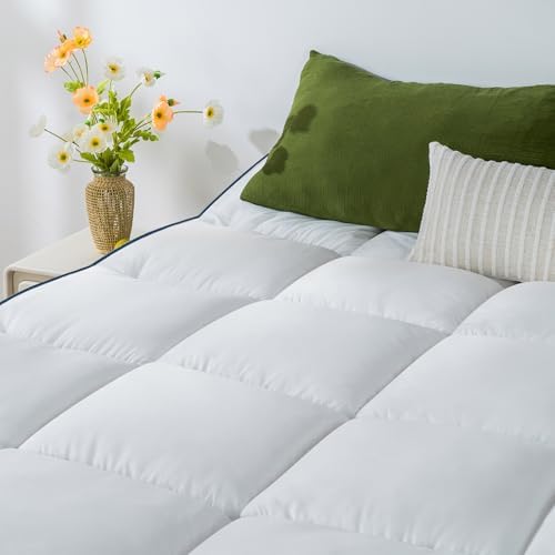 QUEEN ROSE Mattress Topper Queen, Pillow Top Extra Thick Mattress Bed Cover by QUEENROSE