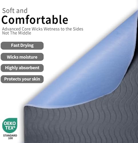 Accompagner Incontinence Bed Pads Washable Waterproof Underpads 36"x54" 2pc - Image 2