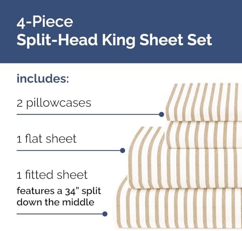 Flex Top Split Head King 4 Piece Sheet Set - Image 3