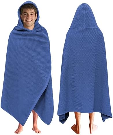 COTTON CRAFT Hooded Bath Towel for Adults – 100% Cotton Waffle Weave Towel by COTTONCRAFT