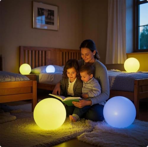 12-Inch Dimmable LED Ball Light, Colors Changing Glowing Orb Light W/Remote - Image 2