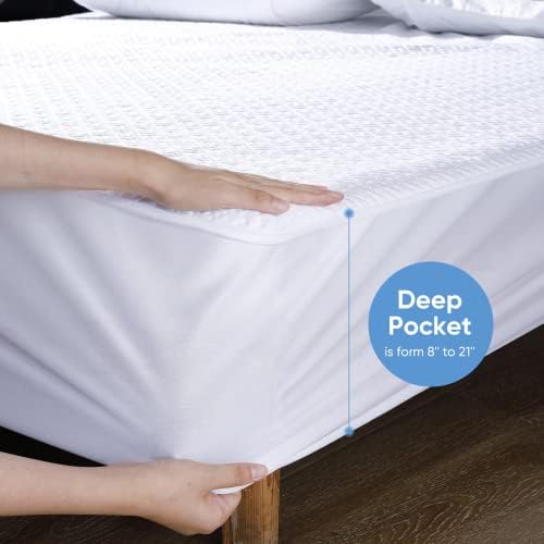 Hanherry 100% Waterproof Mattress Protector King Size, Mattress Cover 3D Air - Image 4