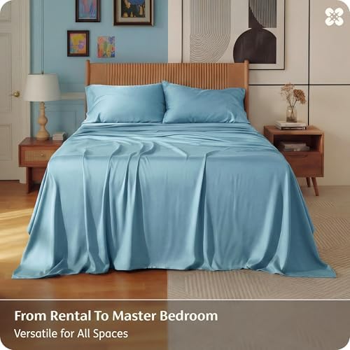 Bedsure PureWoven 100% Rayon Derived from Bamboo, King Size Sheets Set - Image 5