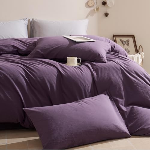 JELLYMONI 100% Washed Cotton Pillowcases, Envelope Closure 2-Pack - Image 2