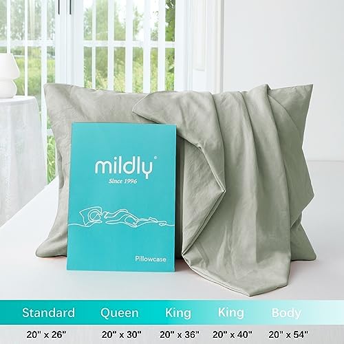 MILDLY Standard Pillowcases Mist Sage - Image 3