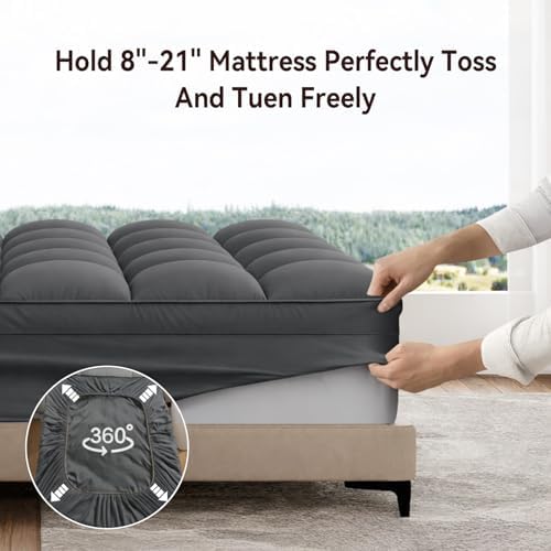 ABENE Twin XL Mattress Topper, Thick Pillow Top Mattress Pad - Image 5