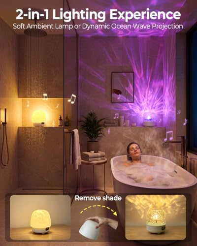 Waterproof Shower Mood Light with Bluetooth Speaker & Ocean Wave Projector - Image 4
