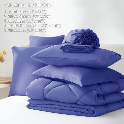 CozyLux Full Comforter Set 82"x86" Very Peri - Image 6