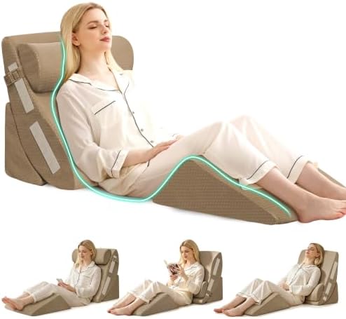 4PCS Wedge Pillow Set for After Surgery, Orthopedic Bed Wedge Pillow for Back by BambulexForaBetterLife