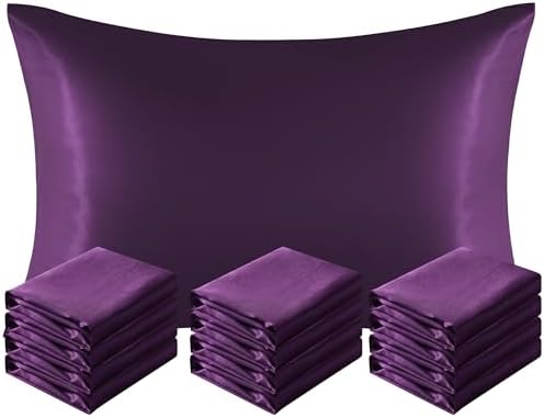 NTBAY 12 Pack Satin Queen Pillowcases by NTBAY