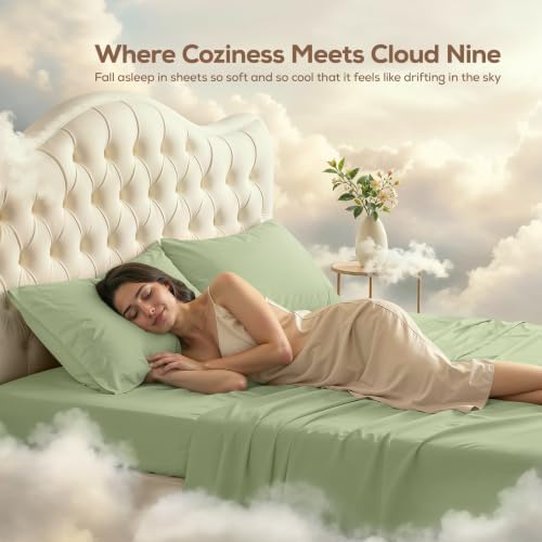 Queen Sheets Set, 4 Pieces 16" Deep Pocket Hotel Luxury Bed Sheets - Image 4