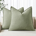 MIULEE Decorative Linen Pillow Covers 20x20 Inch Sage Green by MIULEE