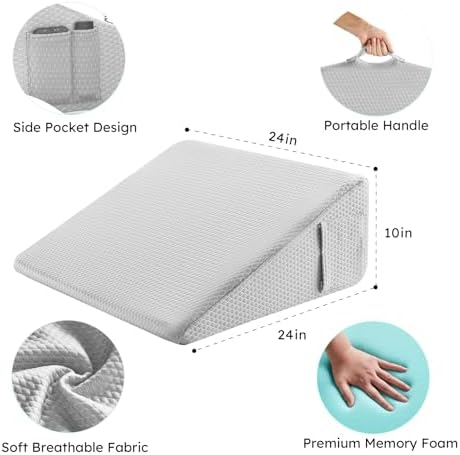 Bedluxe Wedge Pillow, 10 inch Bed Wedge Pillow - Image 5