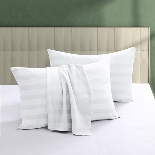 100% Egyptian Cotton Pillow Protectors Set of 4 King Size by ShunjieHome