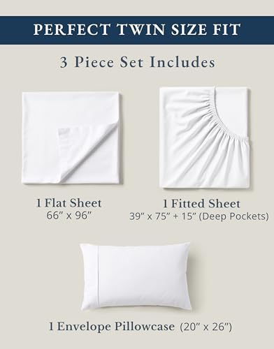 LANE LINEN Twin Sheets 100% Organic Cotton 3pc Percale Cooling Soft - Image 4