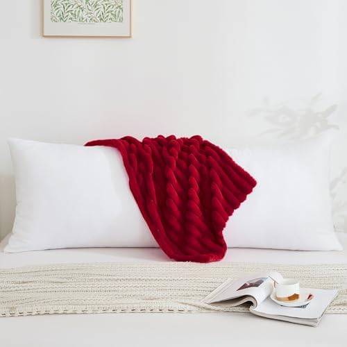 Full Body Pillow with Fluffy Stripe Faux Fur Removable Cover, 7D Fiber Fill - Image 2