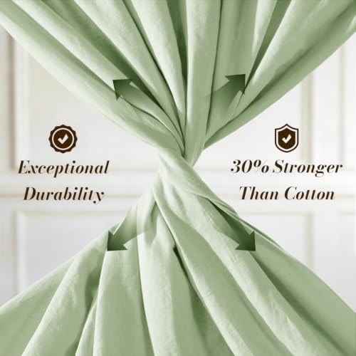SONORO KATE 100% French Linen King Size Sheets Set, Natural Flax Bedding - Image 4
