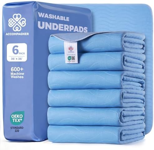 Accompagner Incontinence Bed Pads Washable Waterproof, Ultra-Absorbent Reusable by Accompagner