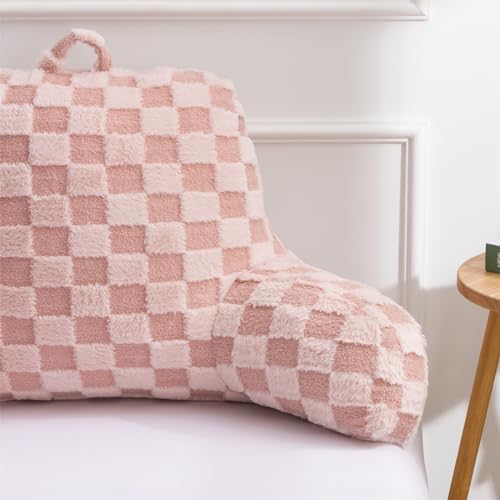Aimuan Reading Pillow Checkered Bed Rest Wedge Backrest Checkerboard Pillow - Image 6
