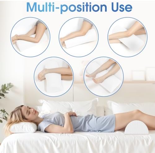 Knee Pillow for Back Sleeping Memory Foam Half Moon Bolster Pillow for Legs - Image 6