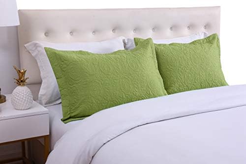 MarCielo 2-Piece Embroidered Pillow Shams, King Decorative Microfiber Pillow - Image 2