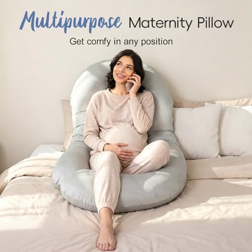 Pregnancy Pillow for Sleeping, Soft 57“ Full Body Maternity Pillow, U Shaped - Image 3