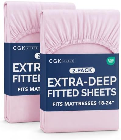 CGK Linens 2 Pack Extra Deep Twin XL Fitted Sheets by CGKUnlimited