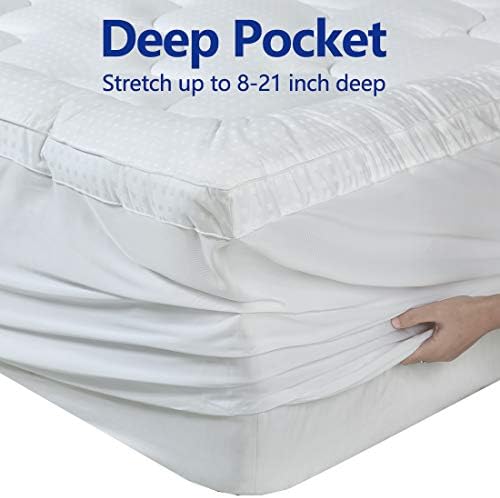 EASELAND King Size Mattress Topper Pillow Top Mattress Cover Quilted Fitted - Image 3