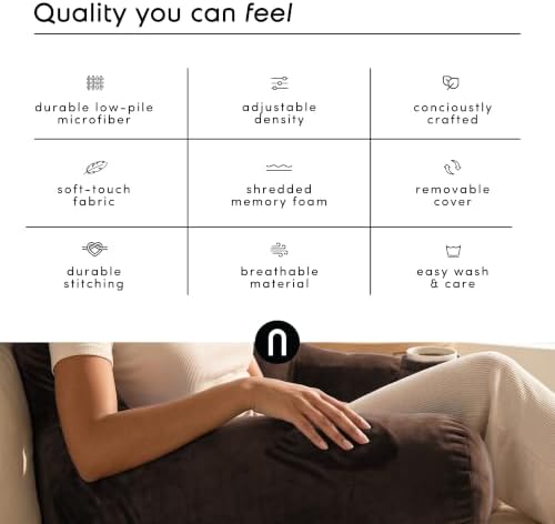 Nestl Reading Pillow with Shredded Memory Foam Includes 2 Neck and Lumber - Image 6