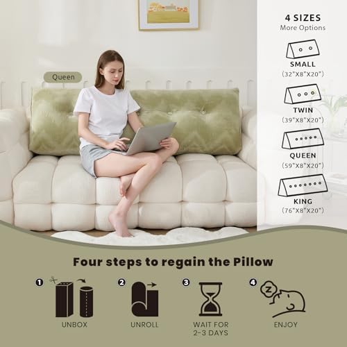 Zelladorra Headboard Pillow Twin, Triangular Wedge Pillow Headboard - Image 3