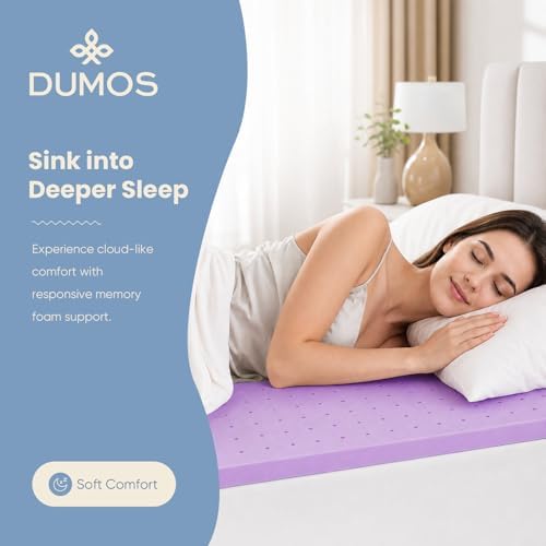 DUMOS 2 Inch Mattress Topper Twin XL Cooling Gel Ventilated Memory Foam - Image 4