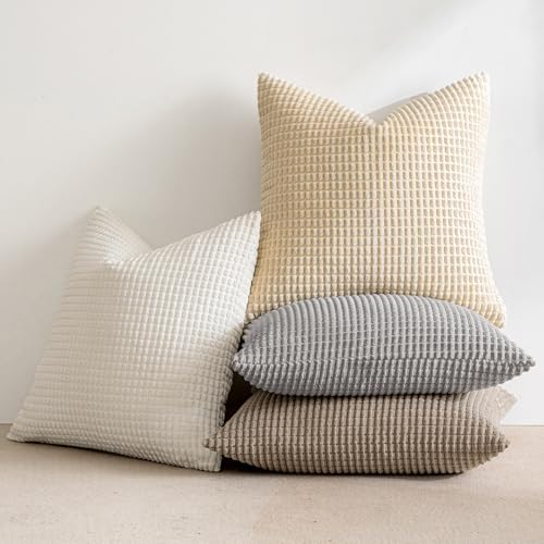 MIULEE Neutral Harmony Decorative Pillow Covers 18x18 Inch Set of 4 - Image 2