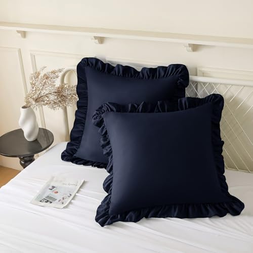 KKJIAF 2 Pack Ruffle Pillow Cases 22x22 Inches by KKJIAF
