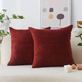 Home Brilliant Dark Red Pillow Covers 24x24 Set of 2 Striped Corduroy by HomeBrilliant