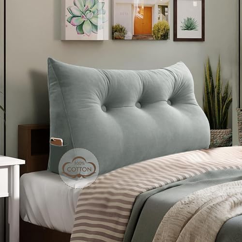WOWMAX Headboard Pillow Twin XL Wedge Reading Pillow by WOWMAX