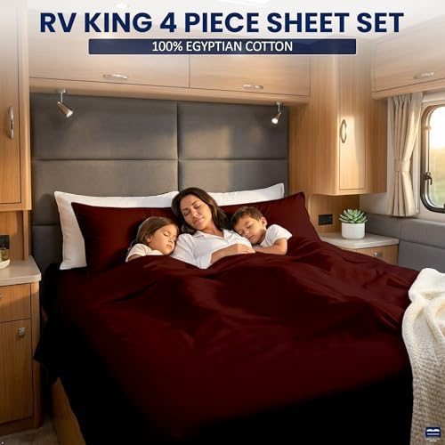 Cottingon 4 Piece RV King Sheets Fits 15" Deep, Egyptian Cotton - Image 3