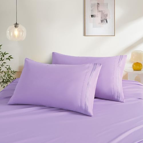 Purple Pillow Covers Set of 2，2 Pack Standard Size Pillow Cases，20"X26" by NookZuzu