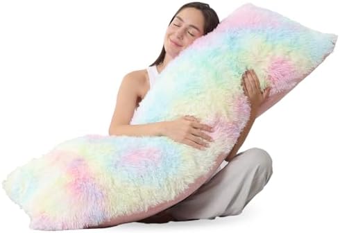 ZonLi Fluffy Body Pillow for Adults, Fuzzy Faux Fur Long Pillow by Zonli