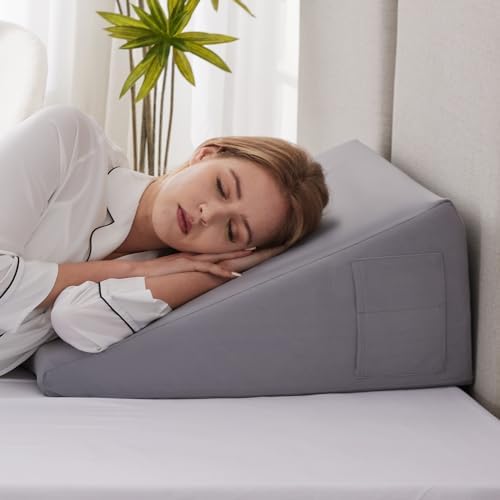 Ruqmuis Wedge Pillow for Sleeping, Triangle Incline Wedge for Acid Reflux by Ruqmuis