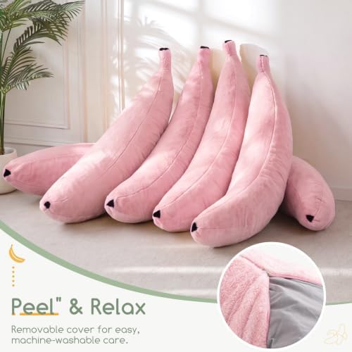 HIGOGOGO Banana Shape Memory Foam Body Pillow, Novelty Soft Long Stuffed Pillow - Image 5