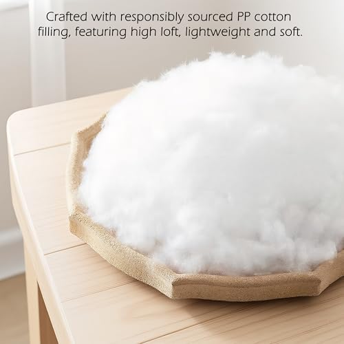 HIG Set of 2 Off White Flannel Decorative Round Pleated Throw Pillows - Image 5