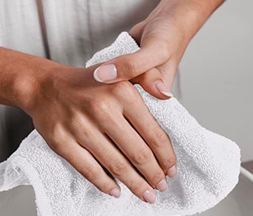 Towel and Linen Mart 100% Cotton - Wash Cloth Set - Flannel Face Cloths, Highly Absorbent and Soft Feel Fingertip Towels (White, Pack of 12) - Image 7