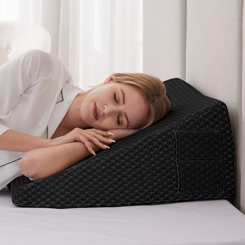 Ruqmuis Wedge Pillow for Acid Reflux, Bed Wedge Pillow for Headboard 10" by Ruqmuis